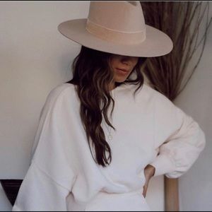 LACK OF COLOR BENSON TRI BEIGE WOOL HAT SIZE XXL